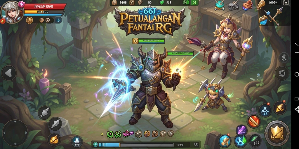 Screenshot gameplay 666I menampilkan pertarungan seru di dalam dunia RPG.
