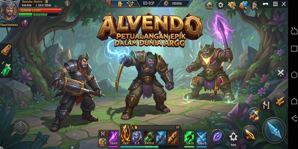 Tampilan seru dari gameplay ARPG ALVENDO dengan aksi mendebarkan.