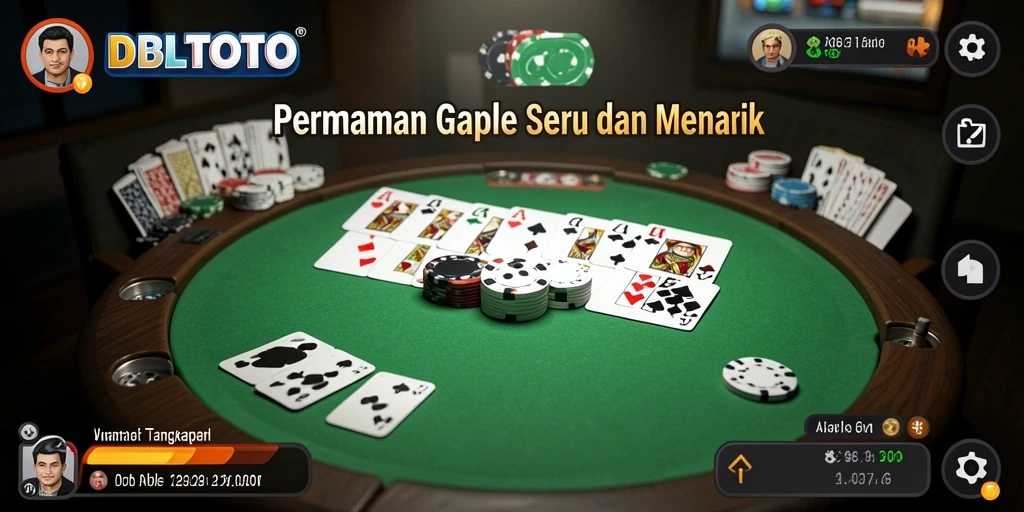 Screenshot gameplay DBLTOTO menampilkan keseruan bermain Gaple.