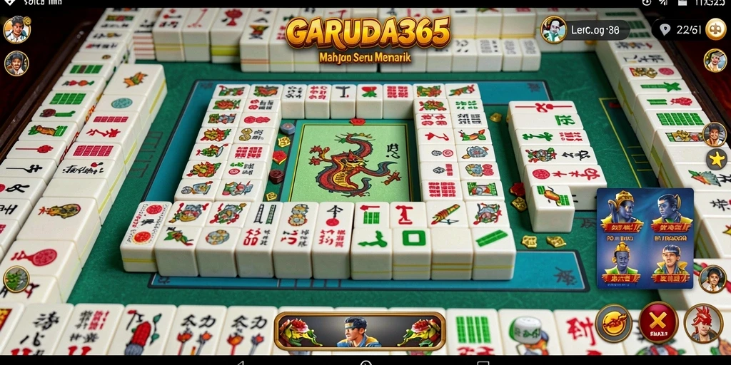 Tampilan gameplay GARUDA365 dengan ubin Mahjong yang menarik.