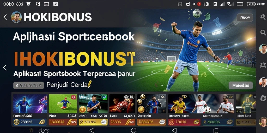 Tampilan menarik dari aplikasi HOKIBONUS yang memudahkan taruhan olahraga.