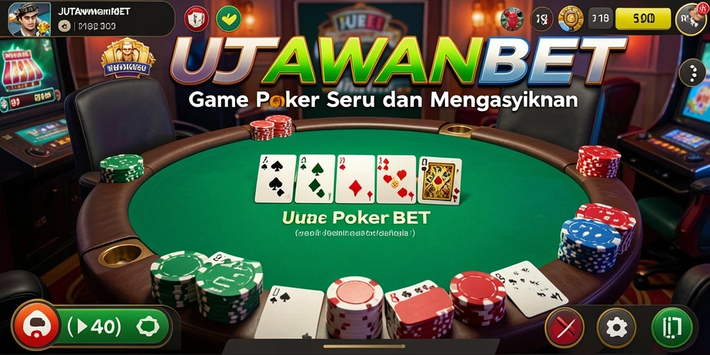 Tampilan gameplay seru di JUTAWANBET dengan meja Poker.