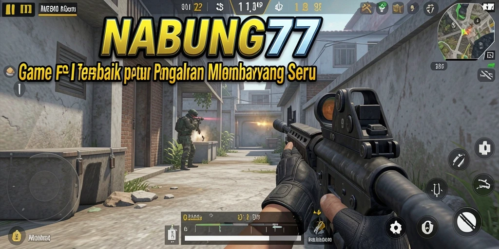 Screenshot NABUNG77 menampilkan aksi seru dalam pertempuran FPS.