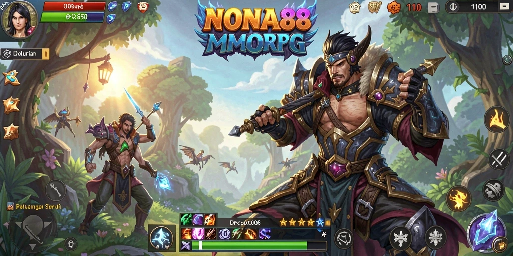 Tampilan gameplay NONA88 yang penuh aksi dan petualangan.