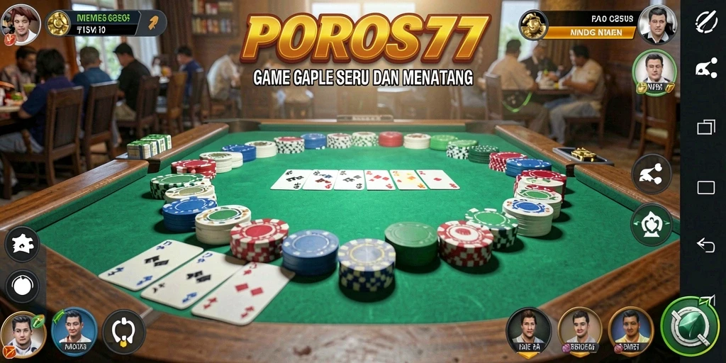 Tampilan gameplay seru dari POROS77 saat bermain Gaple.