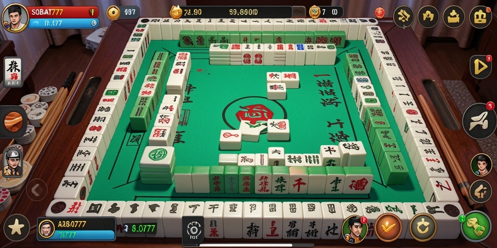 Tampilan screenshot gameplay SOBAT777 yang menampilkan suasana permainan Mahjong