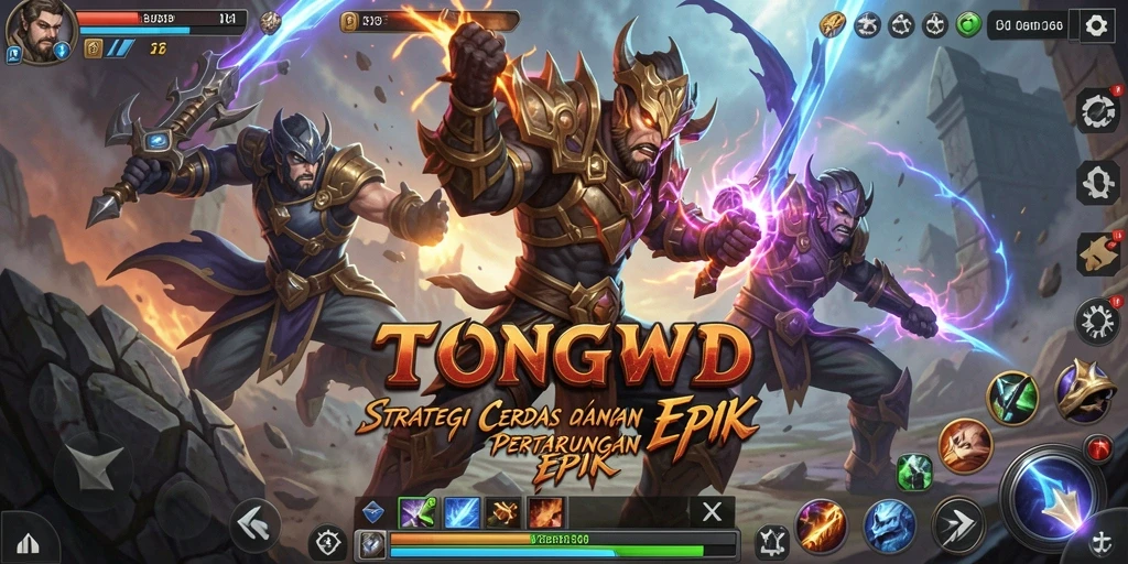 Tampilan gameplay TONGWD dengan aksi strategi yang mendebarkan.