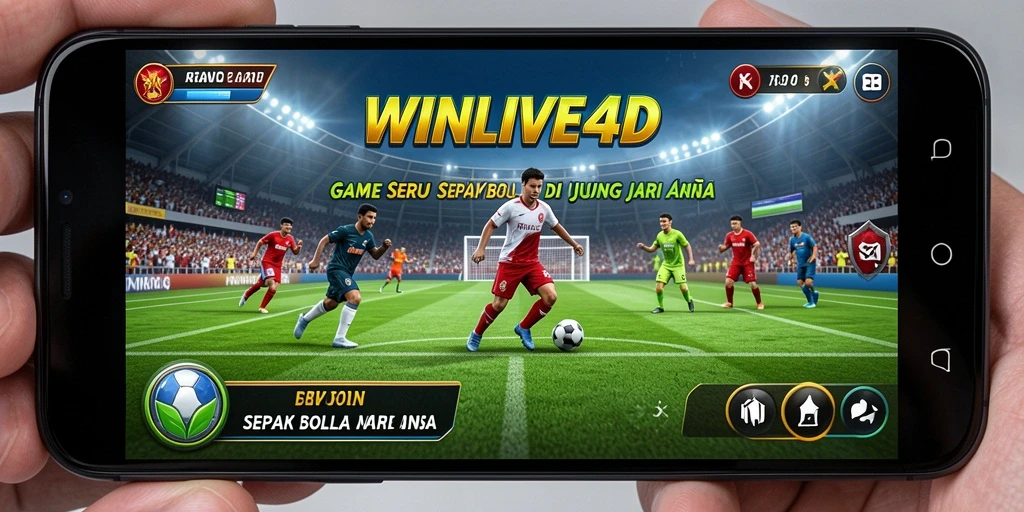 Gameplay menarik dalam WINLIVE4D dengan aksi sepak bola yang seru.